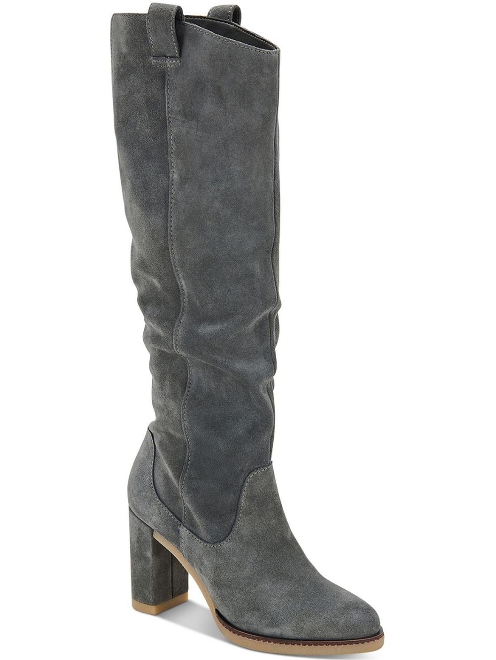 Dolce Vita Sarie Suede Gray Block Heel Boots
